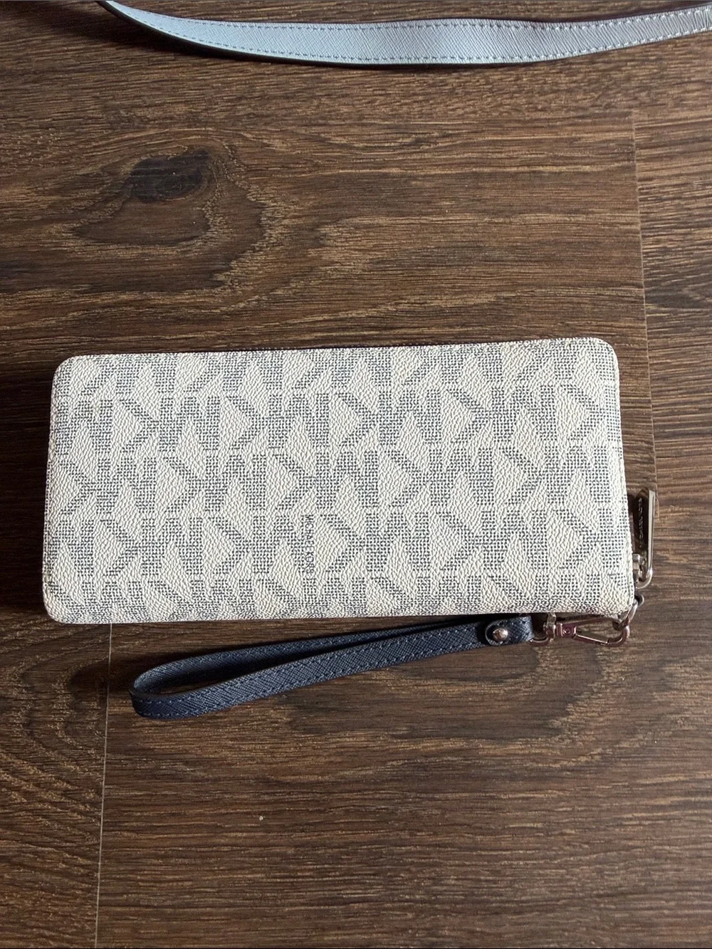 Michael Kors Light Blue Saffiano Leather Satchel with MK Logo Wallet